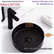 Chậu lavabo tròn màu ĐEN đặt bàn 36x36cm KAG-LMT155