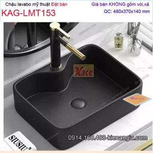 Chậu lavabo ĐEN đặt bàn 48x37cmKAG-LMT153