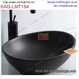 Chậu lavabo oval màu ĐEN đặt bàn 41x33cm KAG-LMT154