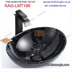 Chậu lavabo vân đá đặt bàn 41x33cm KAG-LMT166