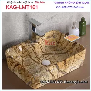 Chậu lavabo vân đá Marble đặt bàn 48x37cmKAG-LMT161