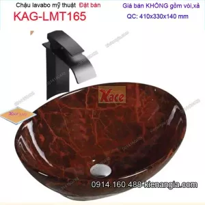 Chậu lavabo vân đá đặt bàn 41x33cm KAG-LMT165