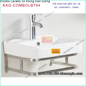 Combo chậu lavabo có khung treo tường nhỏ xinh KAG-COMBOLB754