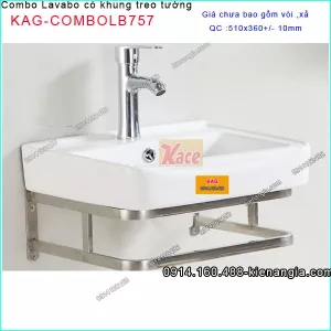 Combo chậu lavabo có khung treo tường nhỏ xinh KAG-COMBOLB757