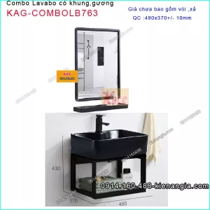 Combo chậu lavabo khung treo và gương nhỏ xinh KAG-COMBOLB763