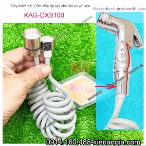 Dây mềm chịp áp lực vòi sen,vòi xịt vệ sinh dài 1,5m KAG-DXS100