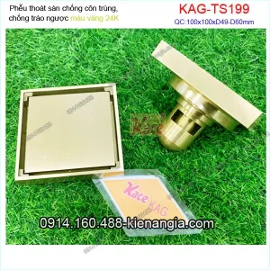 Thoát sàn màu vàng 24K chống côn trùng 10x10xd4960 KAG-TS199