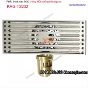 Thoát sàn sọc dài 8x20cm ống D49/60 inox KAG-TS232