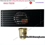 Thoát sàn sọc dài 8x20cm ống D49/60 màu đen KAG-TS230
