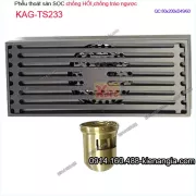 Thoát sàn sọc dài 8x20cm ống D49/60 màu xám KAG-TS233