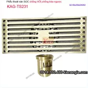 Thoát sàn sọc dài 8x20cm ống D49/60 màu vàng KAG-TS231