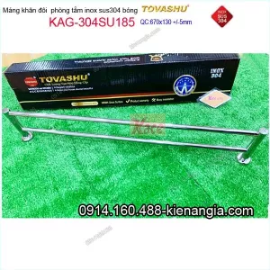 Gía treo khăn đôi Tovashu su304 cao cấp căn hộ chung cư KAG-304SU185