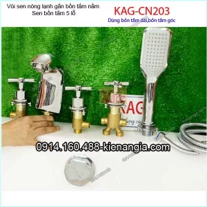 Vòi sen tắm nóng lạnh gắn bồn tắm nằm tay thập  KAG-CN203