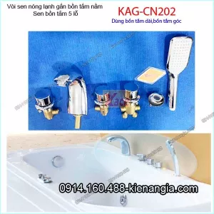 Vòi sen tắm nóng lạnh gắn bồn tắm nằm tay núm vặn KAG-CN202