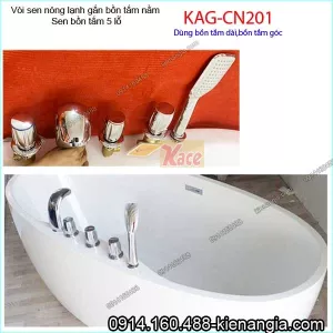 Vòi sen tắm nóng lạnh gắn bồn tắm nằm tay  trống KAG-CN201