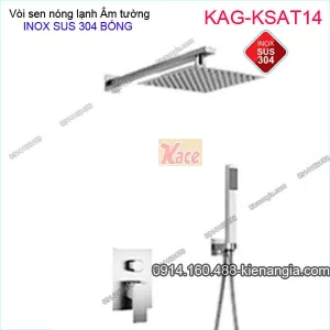 Sen tắm Vuông ÂM tường nóng lạnh INOX SUS304 bóng KAG-KSAT14