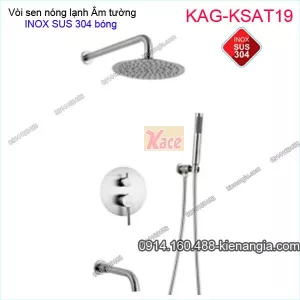 Vòi Sen tắm Tròn ÂM tường nóng lạnh INOX SUS304 bóng KAG-KSAT19