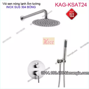 Sen tắm Tròn ÂM tường nóng lạnh INOX SUS304 bóng KAG-KSAT24