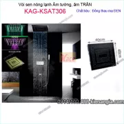 Sen tắm thông minh âm tường, âm trần ĐEN KAG-KSAT306 sen âm 40x40 cm