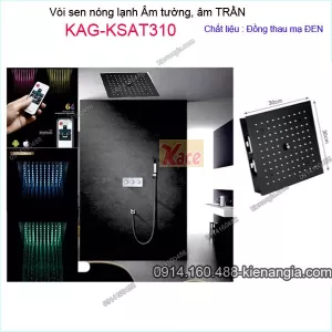 Sen tắm thông minh âm tường, âm trần ĐEN KAG-KSAT310