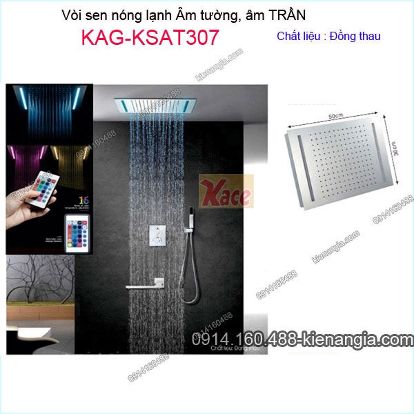 Sen tắm thông minh âm tường, âm trần KAG-KSAT307 sen âm 50x38 cm