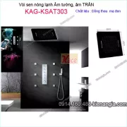 Sen tắm thông minh âm tường, âm trần ĐEN KAG-KSAT303 sen âm 50x50 cm