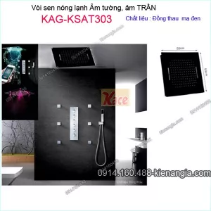 Sen tắm thông minh âm tường, âm trần ĐEN KAG-KSAT303 sen âm 50x50 cm