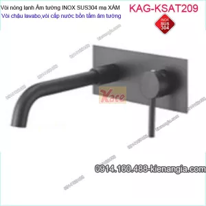 Vòi chậu ÂM tường,vòi cấp bồn tắm âm tường inox sus304 mạ XÁM KAG-KSAT209