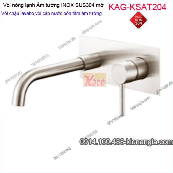 Vòi chậu ÂM tường,vòi cấp bồn tắm âm tường inox sus304 KAG-KSAT204