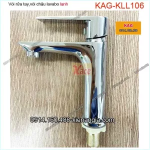 Vòi chậu lavabo lạnh đồng thau chrome bóng KAG-KLL106