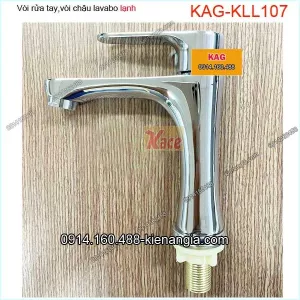 Vòi chậu lavabo lạnh đồng thau chrome bóng KAG-KLL107