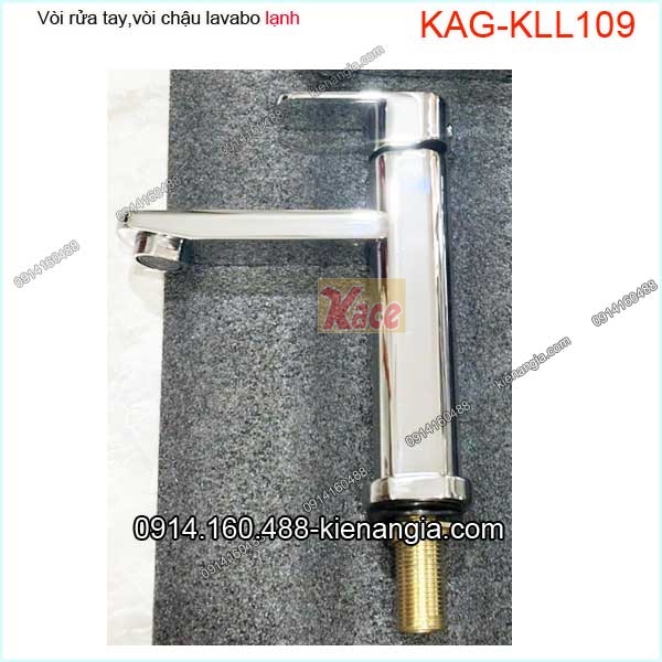 Vòi chậu lavabo lạnh đồng thau chrome bóng KAG-KLL109