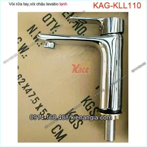 Vòi chậu lavabo lạnh đồng thau chrome bóng KAG-KLL110