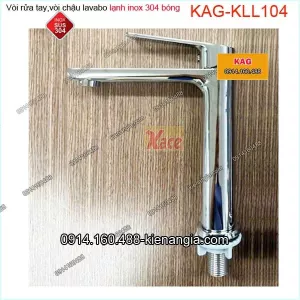 Vòi chậu lavabo lạnh inox sus304 bóng  KAG-KLL104