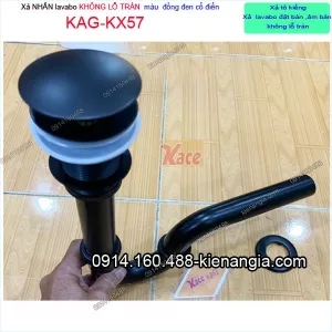 Xả đồng cổ màu đen lavabo KHÔNG XẢ TRÀN  KAG-KX57