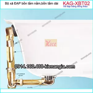 Xả đạp bồn tắm nằm bằng đồng thau KAG-XBT02