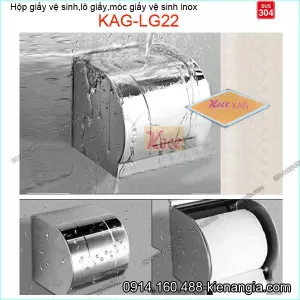 Hộp giấy vệ sinh kín inox sus304 KAG-LG22