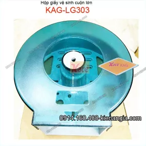 Hộp giấy vệ sinh cuộn lớn bằng nhựa ABS trắng xanh KAG-LG303