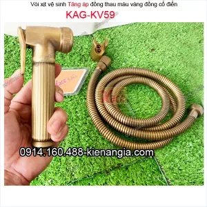 Vòi xịt vệ sinh tăng áp vàng đồng giả cổ  KAG-KV59