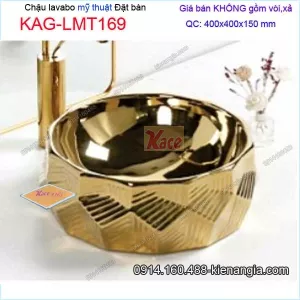 Chậu lavabo tròn mỹ thuật 40x40 KAG-LMT169
