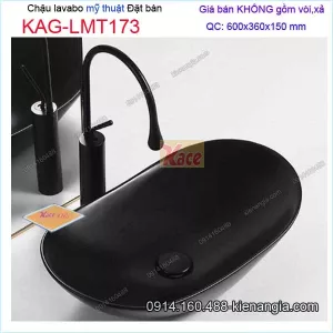 Chậu lavabo mỹ thuật 60x36 KAG-LMT173