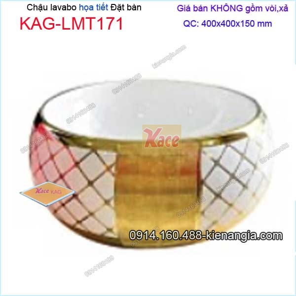 Chậu lavabo tròn mỹ thuật 40x40 KAG-LMT171