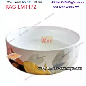 Chậu lavabo tròn mỹ thuật 40x40 KAG-LMT172