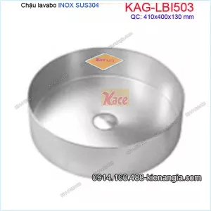 Chậu lavabo tròn Inox sus304 400x400 KAG-LBI503