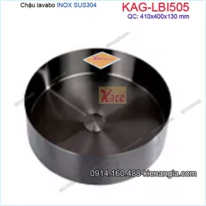Chậu lavabo tròn Inox sus304 ĐEN 400x400 KAG-LBI505