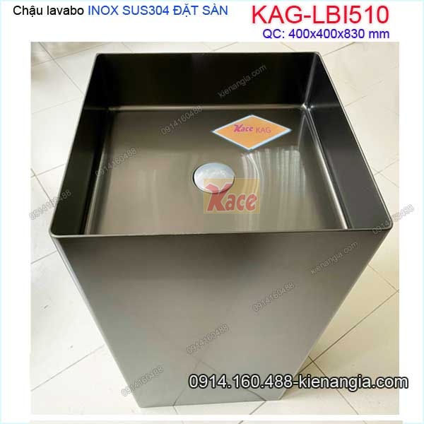 Lavabo TRỤ inox  Xám 40x400x830-KAG-LBI510