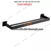 Máng khăn đôi Vuông inox 304 tĩnh điện ĐEN KAG-MK603