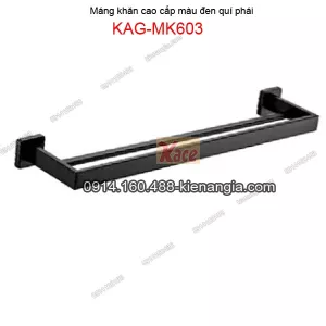 Máng khăn đôi Vuông inox 304 tĩnh điện ĐEN KAG-MK603