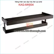 Máng khăn tầng bồn tắm  Vuông inox 304 tĩnh điện ĐEN KAG-MK604