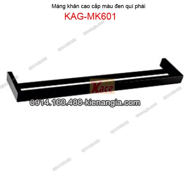 Máng khăn đôi Vuông inox 304 tĩnh điện ĐEN KAG-MK601